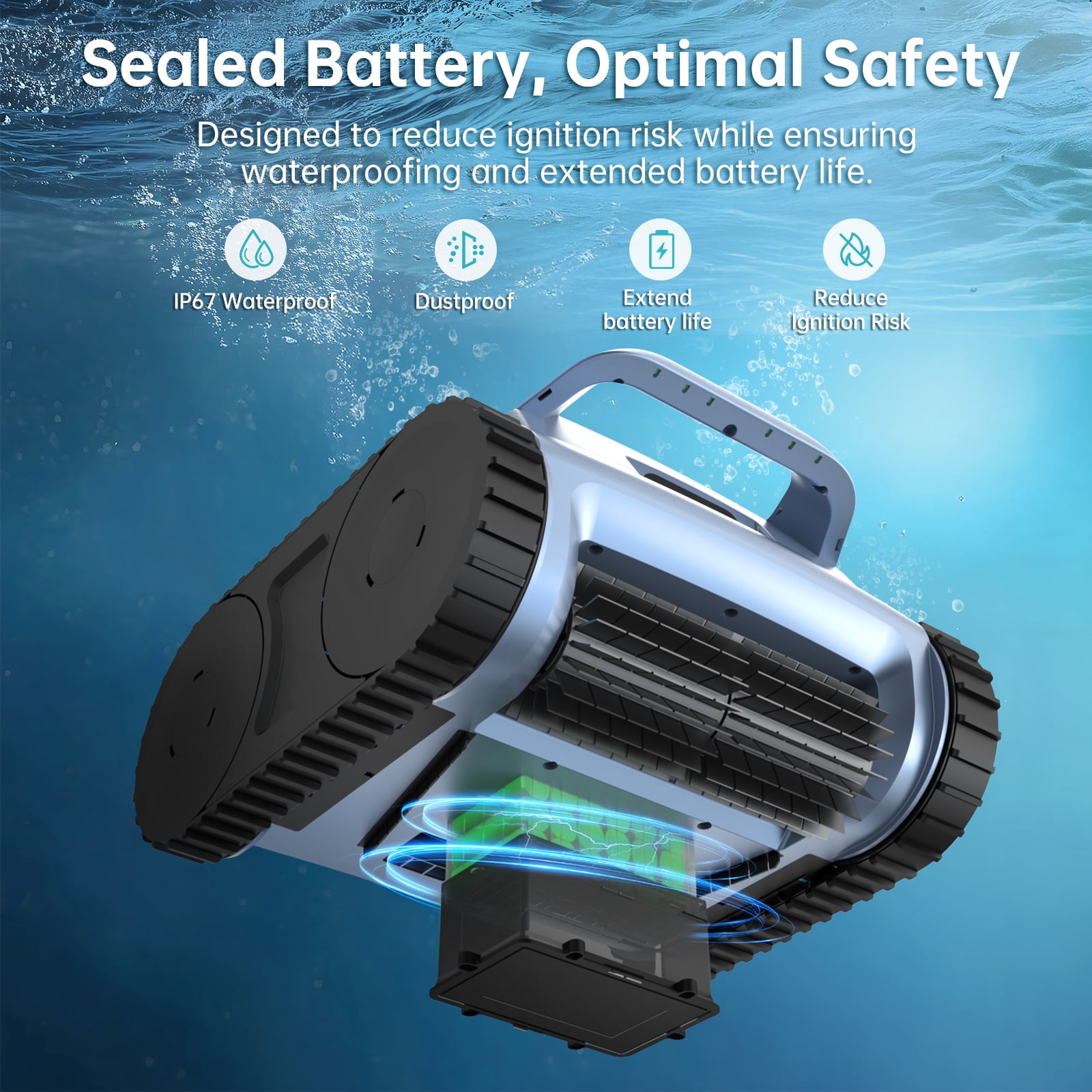 Cordless Robotic Pool Vacuum Pool Robot Cleaner with Wall Climbing for Inground Pool and Above Ground Pool