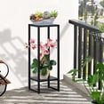 thumbnail image 3 of 37.4 Tall Plant Stands Indoor Plant Stand indoor Tall Plant Pedestal stand Black Metal Plant Stands Indoor 2- Tier Modern Corner Plant Stand Rack Shelves Square Plant Tables for Corner Living, 3 of 7