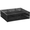 thumbnail image 2 of MOUNT-IT! Mesh Computer Monitor Stand Riser [Metal] Desk Organizer with Two Pullout Storage Drawers for Desktop,, 2 of 5