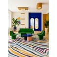 thumbnail image 2 of Rug Branch Contemporary Boho Zebra Beige Blue Indoor Area Rug - 9x12, 2 of 7