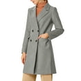 thumbnail image 3 of MODA NOVA Juniors Notch Lapel Double Breasted Belted Mid Length Trenchcoat, 3 of 7