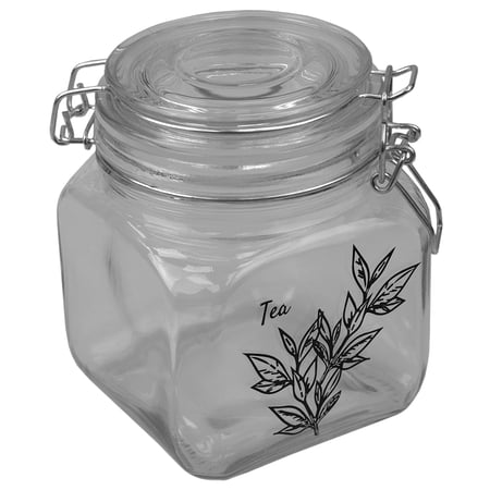 Home Basics Ludlow 23 oz. Canister with Metal Clasp, Clear
