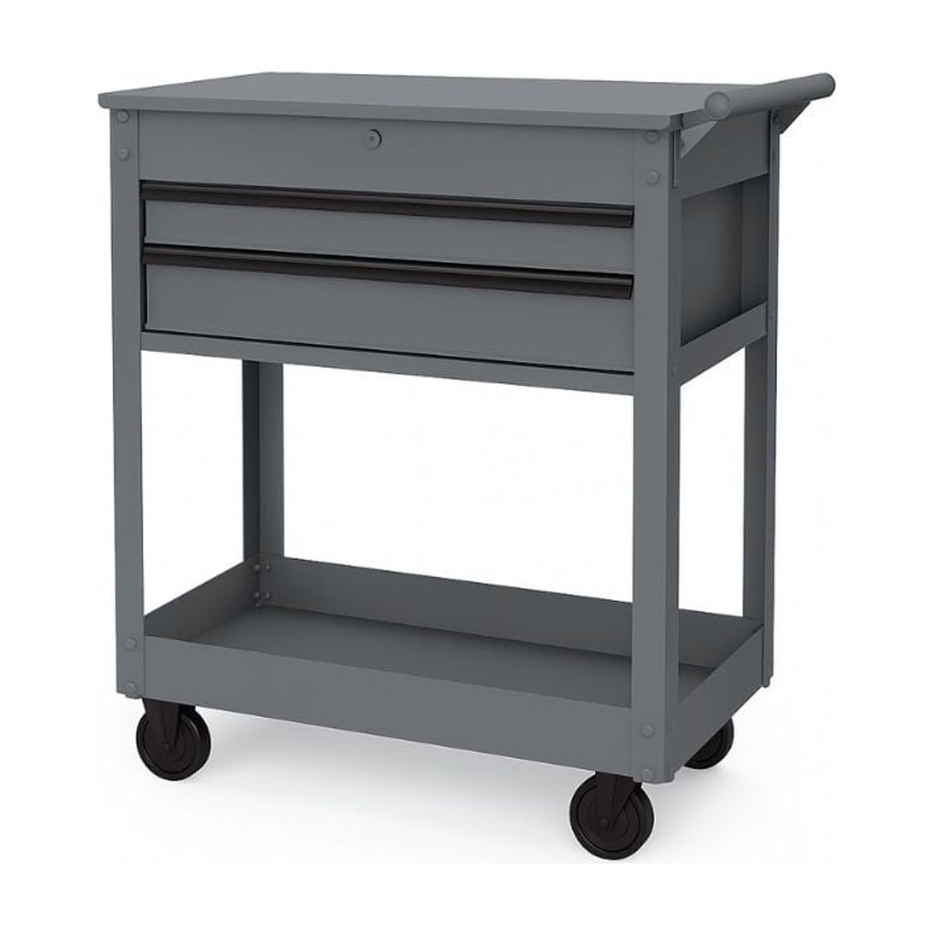 Carro de herramientas Hyper Tough de acero de 28 pulgadas con cajón, capacidad de 500 lb, recubierto en polvo gris 5