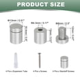thumbnail image 2 of 4 Pcs 0.51" x 0.6"Standoff Screws Aluminum Alloy Wall Mount Sign Mounting Hardware Kit with 4pcs Screws for Hanging Acrylic Glass Signs, Silver, 2 of 6