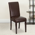 thumbnail image 1 of BizChair Dark Brown LeatherSoft Panel Back Parsons Chair, 1 of 4
