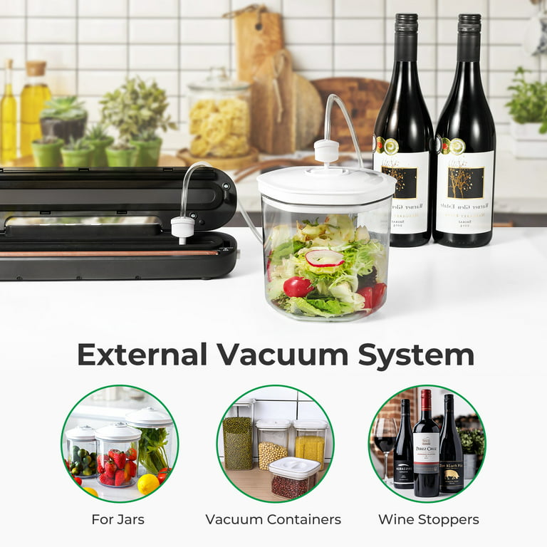 Vacuum Sealer Machine for Food Srorage, Automatic Food Sealer Portable  Vacuum Sealer Dry Moist Air Sealing System, with 10 Food Vacuum Sealers  Bags, Compact Food Preservation Sealing Machine for Home & Kitchen