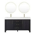 thumbnail image 2 of Leon 60" Double Bathroom Vanity in Fir Wood Black w/Lightning White top&Mirror, 2 of 17