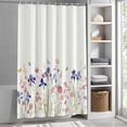 thumbnail image 6 of Spring Floral Long Shower Curtain Set, Waterproof Shower Curtains for Bathroom, Watercolor Summer Botanical Flowers Washable Fabric Cloth Bath Curtain for Bathtub Decoration with Hooks 72x84 Inches, 6 of 9