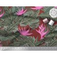 thumbnail image 3 of Soimoi Modal Satin Fabric Floral & Leaves Tropical Decor Fabric Printed Yard 42 Inch Wide, 3 of 3