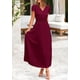 thumbnail image 4 of Vestido largo PRETTYGARDEN para mujer, cuello en V, volantes y manga corta, 4 of 8