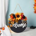 thumbnail image 3 of Yazoeia Halloween Welcome Sign for Porch,Round Halloween Welcome Door Sign,Halloween Door Sign with Rope,Halloween Skeleton Sign for Front Door Decor,Holiday Decor for Porch Window Wall, 3 of 8