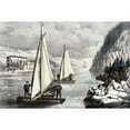thumbnail image 3 of Ives, Currier and 18x13 Black Modern Framed Museum Art Print Titled - Ice Boat Race On The Hudson, 3 of 5