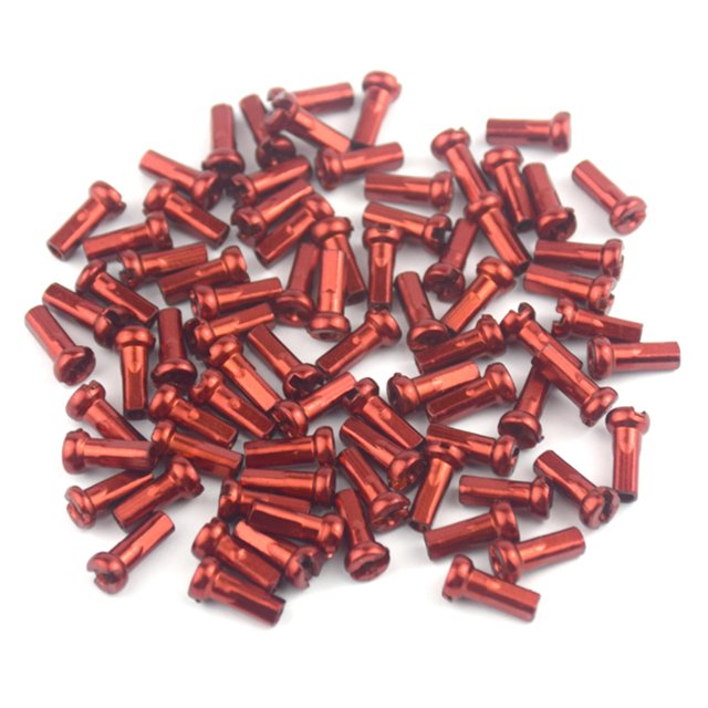 2uds. Nipples Bike Metal para 14G 2mm Radios Mountain Cycling Parts Red 50pcs