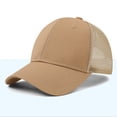 thumbnail image 2 of UTSJKR Unisex Corduroy Mesh Back Trucker Cap, Classic Five-Panel Breathable Adjustable Outdoor Sun Hat Khaki, 2 of 5