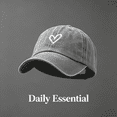 thumbnail image 6 of TELOLY 2026 New Baseball Cap Korean Version for Men and Women Versatile Heart Embroidered Hat Maga Hat Spring and Summer Washed Distressed Baseball Cap Sun Hat for Casual Outdoor Sports Gray, 6 of 7
