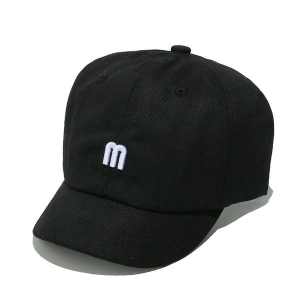 Gorra de béisbol lisa de algodón con letra «M» bordada