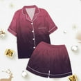 thumbnail image 7 of Kids Satin Pajama Set Gradient Short Sleeve Button-Down Sleepwear with Shorts Summer Outfits for Girls Boys Pajamas Size 10-11 Years, 7 of 7