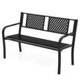 thumbnail image 2 of Costway Outdoor Bench 50 Inches Garden Bench with Patterned Backrest and Curved Armrests, 2 of 10