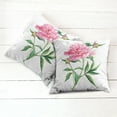 thumbnail image 6 of Ambesonne Nature Throw Pillow Cover 2 Pack, Vintage Peony, 24", Pink White Green, 6 of 7