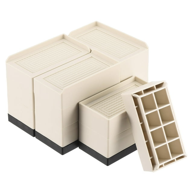 Uxcell 4Pcs Elevadores de Cama Rectangulares, Elevadores de Muebles Ajustables de Alta Resistencia de 4.33" L-Lado para Cama Sofá Mesa y Sillón (Albaricoque)