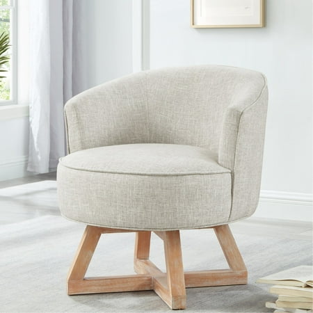 linen fabric swivel chair with product