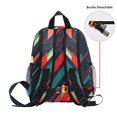 thumbnail image 5 of FORMRS School Backpack with Front Zippered Pocket 12" Student Travel Daypack, Orange Abstract Lines, 5 of 6