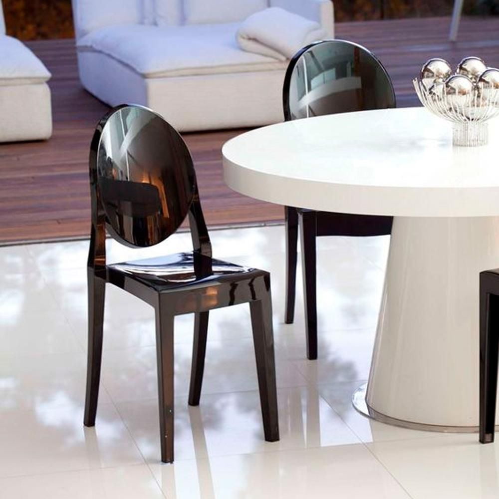 Heavenly Collection | Black Plastic Armless Chair for Dining Room or Kitchen