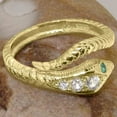 thumbnail image 4 of LBG British Made 18k Yellow Gold Synthetic Cubic Zirconia & Natural Emerald Womens Band Ring - 33 size options - Size 10.25, 4 of 6