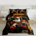 thumbnail image 2 of Homewish Teens Santa Claus 3-Piece Full Size Comforter Sets,Happy Xmas Christmas Bedding Comforter Set,Winter Snowflake Lightweight Bedding Sets,Festival Bedroom Decor,Reversible, 2 of 8