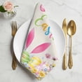 thumbnail image 2 of Happy Easter Cloth Napkins, Spring Farmhouse Bunny Eggs Flower Beige Washable and Reusable Dinner Napkins Set of 8, Table Napkin for Kitchen Party Birthday Wedding Hotel Housewarming 20"x20", 2 of 9