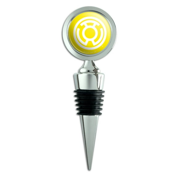 Green Lantern Blackest Night Sinestro Corps Yellow Lantern Logo Wine Bottle Stopper