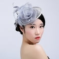 thumbnail image 2 of Fgnfyis Wedding Fascinator Fashion Hat with Mesh and Ribbons for Party Christmas Hats for Women Silver, 2 of 4