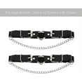 thumbnail image 2 of 2PCs Leather Leg Garter with Chains, Elastic Rock Heart Thigh Garter for Women, 2 of 5