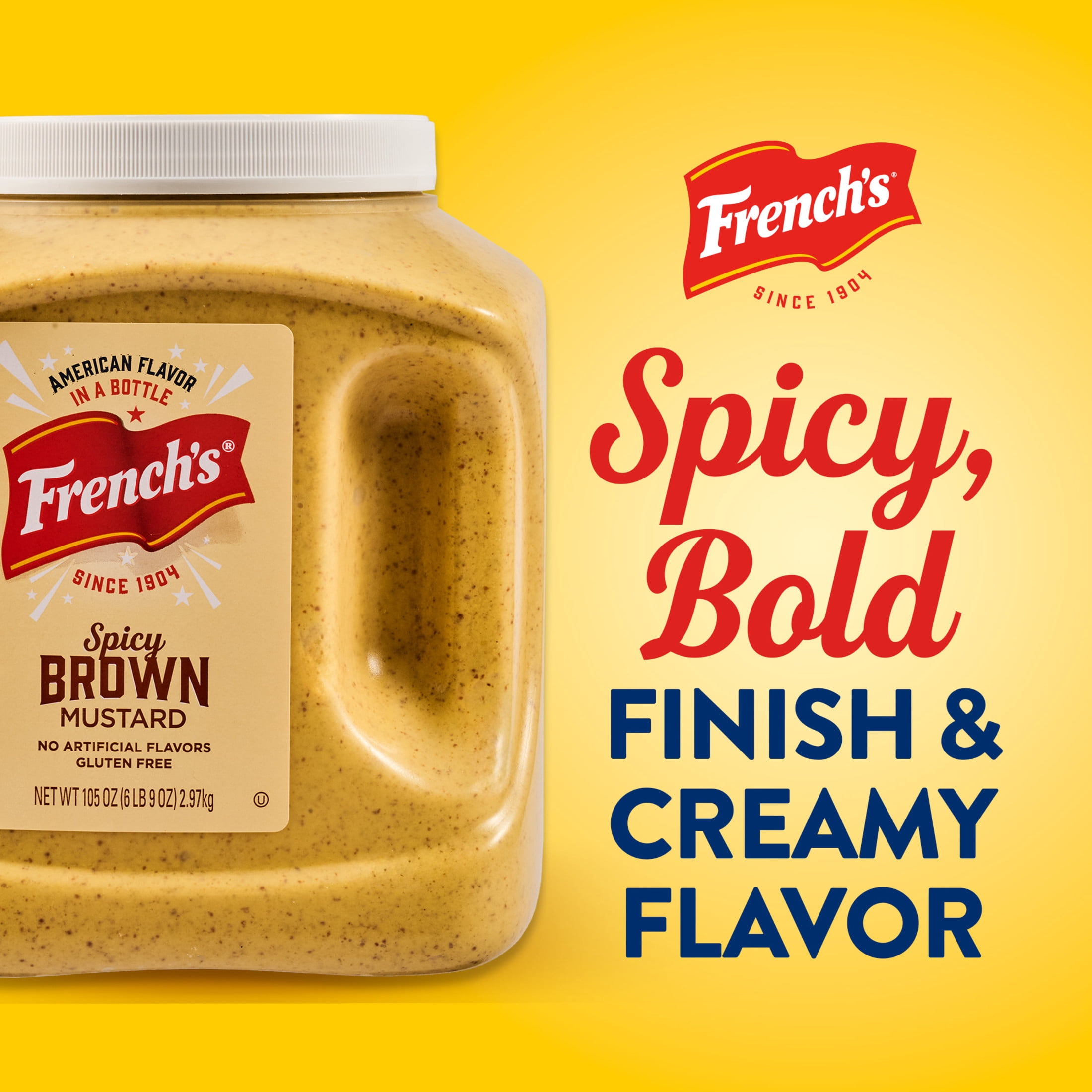 French's Kosher Spicy Brown Mustard, 105.0 oz Cup