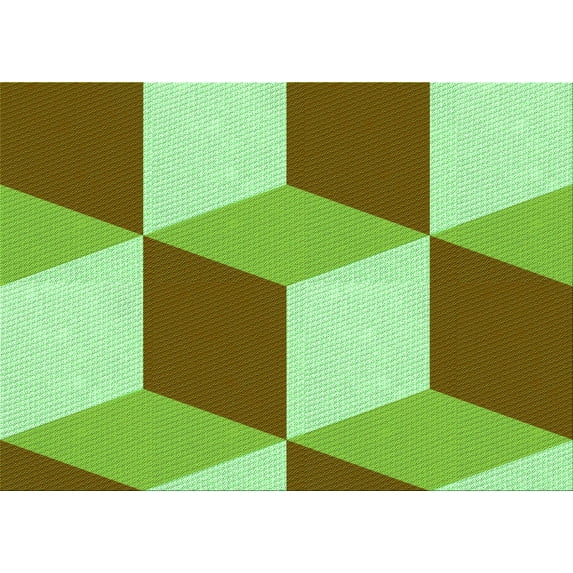 Ahgly Company Machine Washable Indoor Rectangle Transitional Olive Green Area Rugs, 5' x 8'