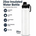 thumbnail image 2 of Boyun Daj 25oz Water Bottle with Handle, 304 Stainless Steel Double Wall Vacuum, Leak Proof Wide Mouth Sports Bottle, BPA Free, Keep Hot & Cold, White, 2 of 6
