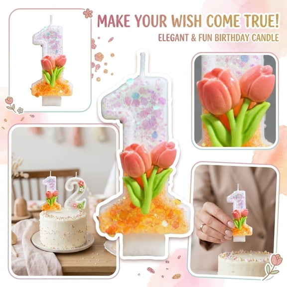 Number 3 Cake Candle – Birthday & Anniversary Supply, Milestone Party Decor.