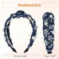 thumbnail image 5 of Unique Bargains Pearly Crystal Knotted Women Headband Classic Casual Style Headband for Women Deep Blue 5.24"x1.97", 5 of 6