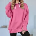 thumbnail image 2 of Giftesty Women's 2025 Fall Winter Warm Thumbhole Long Sleeve Drawstring Hood Athletic Sweatshirt Hoodie for Daily Wear Workout, 2 of 8