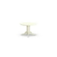 thumbnail image 2 of 3Pc Dinette Set - Round Table & 2 Linen Seat Chairs - White Finish, 2 of 5