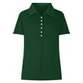 thumbnail image 4 of vigerkar Women's Short Sleeve Polo T-Shirt - Casual Button-Up Loose Fit Top for Summer Comfort Style Green, XL, 4 of 6