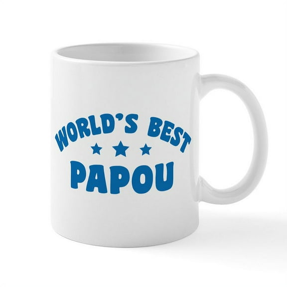 CafePress - World's Best Greek Papou Mug - 11 oz Ceramic Mug - Novelty Coffee Tea Cup