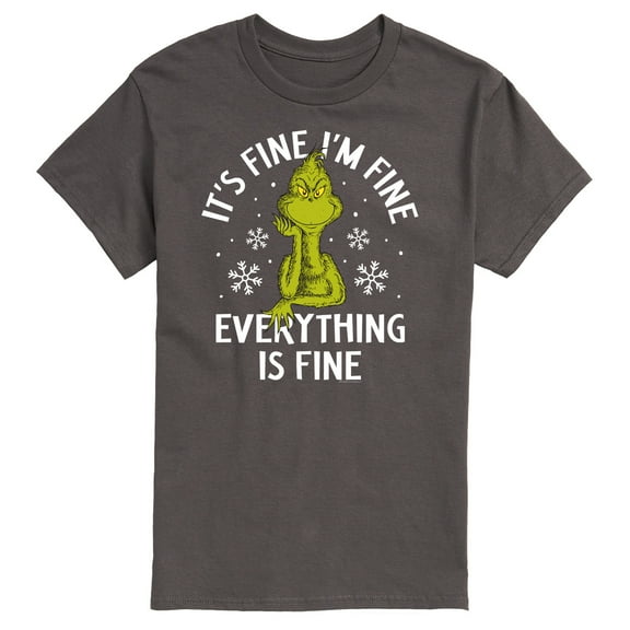 Dr. Seuss - Grinch Everything is Fine - Men's Short Sleeve Graphic T-Shirt