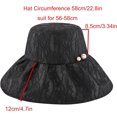 thumbnail image 3 of PIKADINGNIS Women Sun Hat Lace Summer Beach Cap Fashion Pearl Foldable Visor Floppy Hats Wide Brim with Bowknot Bucket Cap, 3 of 6