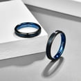 thumbnail image 4 of 4mm Tungsten Ring for Unisex Blue Groove Wedding Bands Beveled Edges Engraved I Love You Size 5 to 12, 4 of 5
