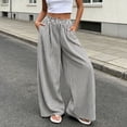 thumbnail image 3 of Wide Leg Pants Woman Elastic High Waist Loose Casual Lightweight Striped Flowy Palazzo Pants with Pockets, 3 of 6