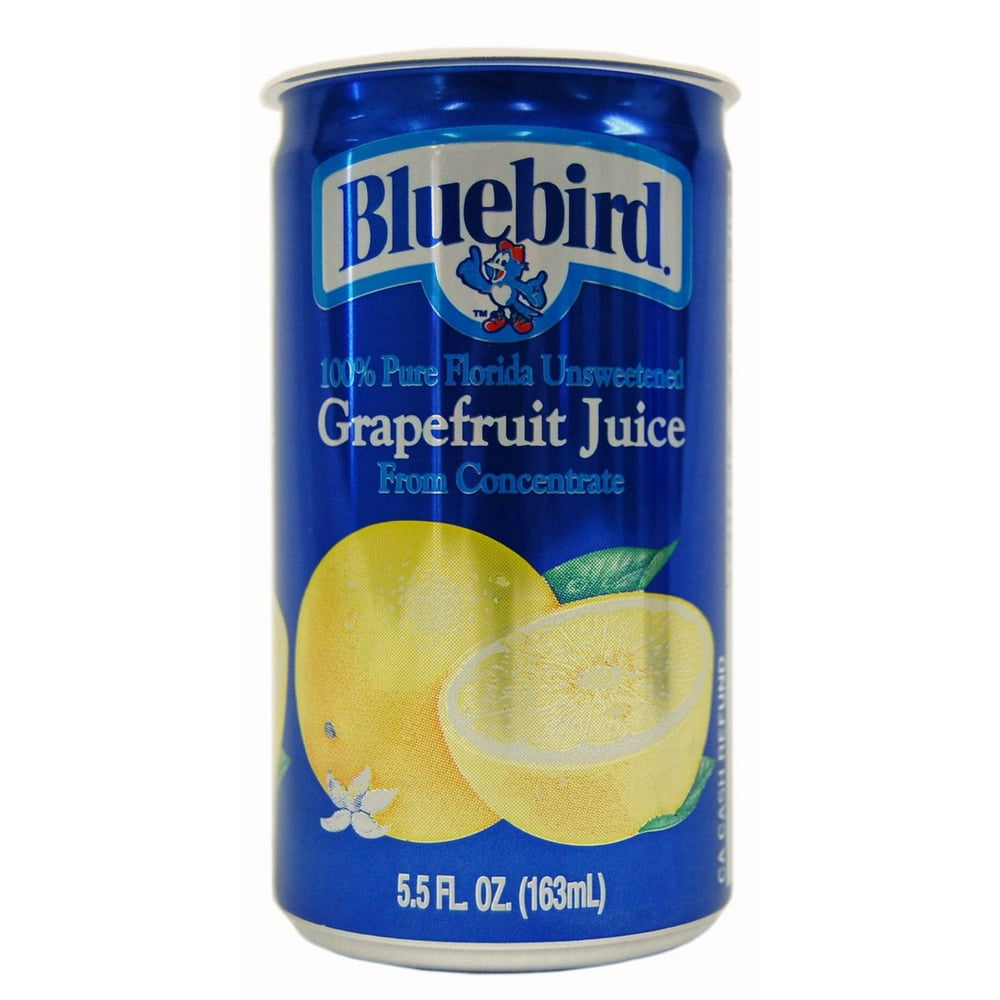 48 PACKS Bluebird Unsweetened Grapefruit Juice, 5.5Ounce Cans