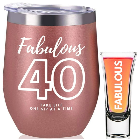 12oz Stainless Steel Tumbler   2oz Shot Glass 40th Birthday Gifts Women, 40th Birthday Gifts, 40th Birthday Decorations Women, 1982 Birthday Gifts For Women, Gifts For 40th Birthday Woman