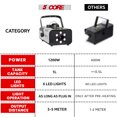 thumbnail image 5 of 5 Core Fog Smoke Machine 1200W & 10,000CFM LED Lights Effect Low Lying Indoor Outdoor 1L Fog Maker with Fogger for Halloween Party Wedding w/ 1 Wired Receiver & RGB Remote Controls - FOG 1200, 5 of 9