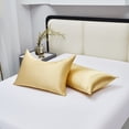 thumbnail image 7 of HIG Cooling Curved Pillow Cases 2 Pack King - Silky Soft Stretch Satin Pillow Shams, Gold - 20x36 Inches, 7 of 7
